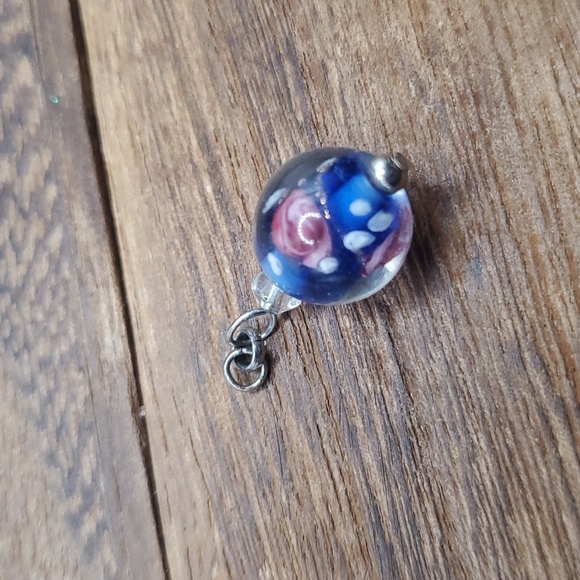 Jewelry - Bridal glass floral cottagecore pendant